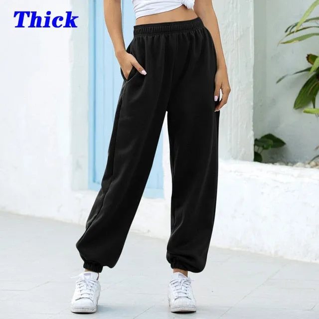 2021 Sweatpants Women Baggy Sports Pants Wide Leg Oversized Streetwear High Waisted Size S - 2XL