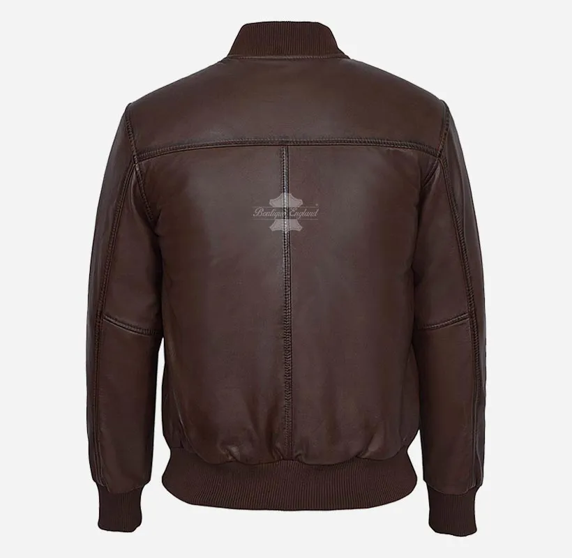 70'S Classic Leather Bomber Jacket Retro Flight Leather Jacket