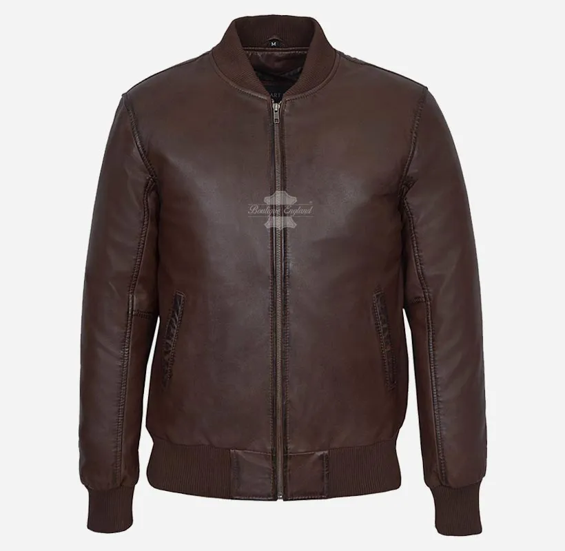 70'S Classic Leather Bomber Jacket Retro Flight Leather Jacket