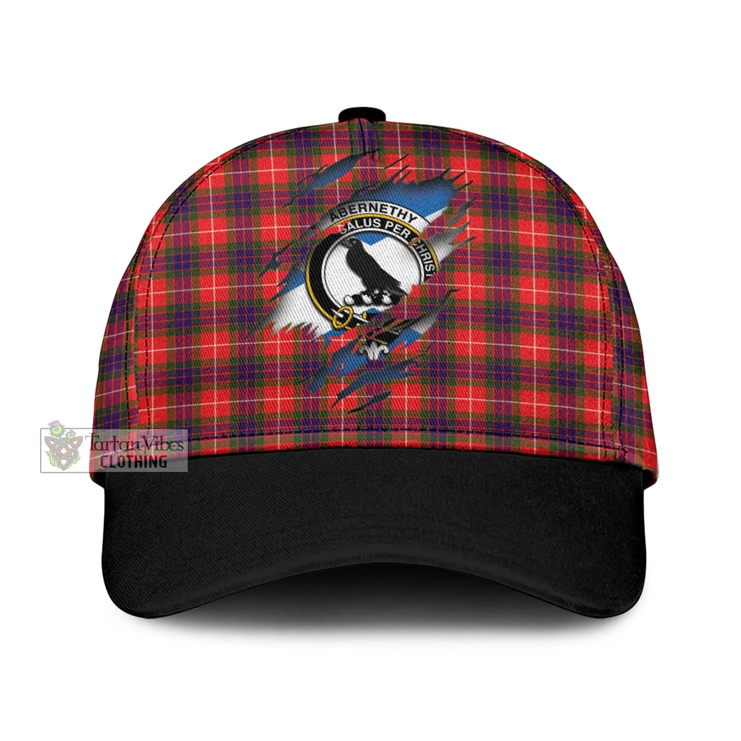 Abernethy Tartan Classic Cap with Family Crest In Me Style