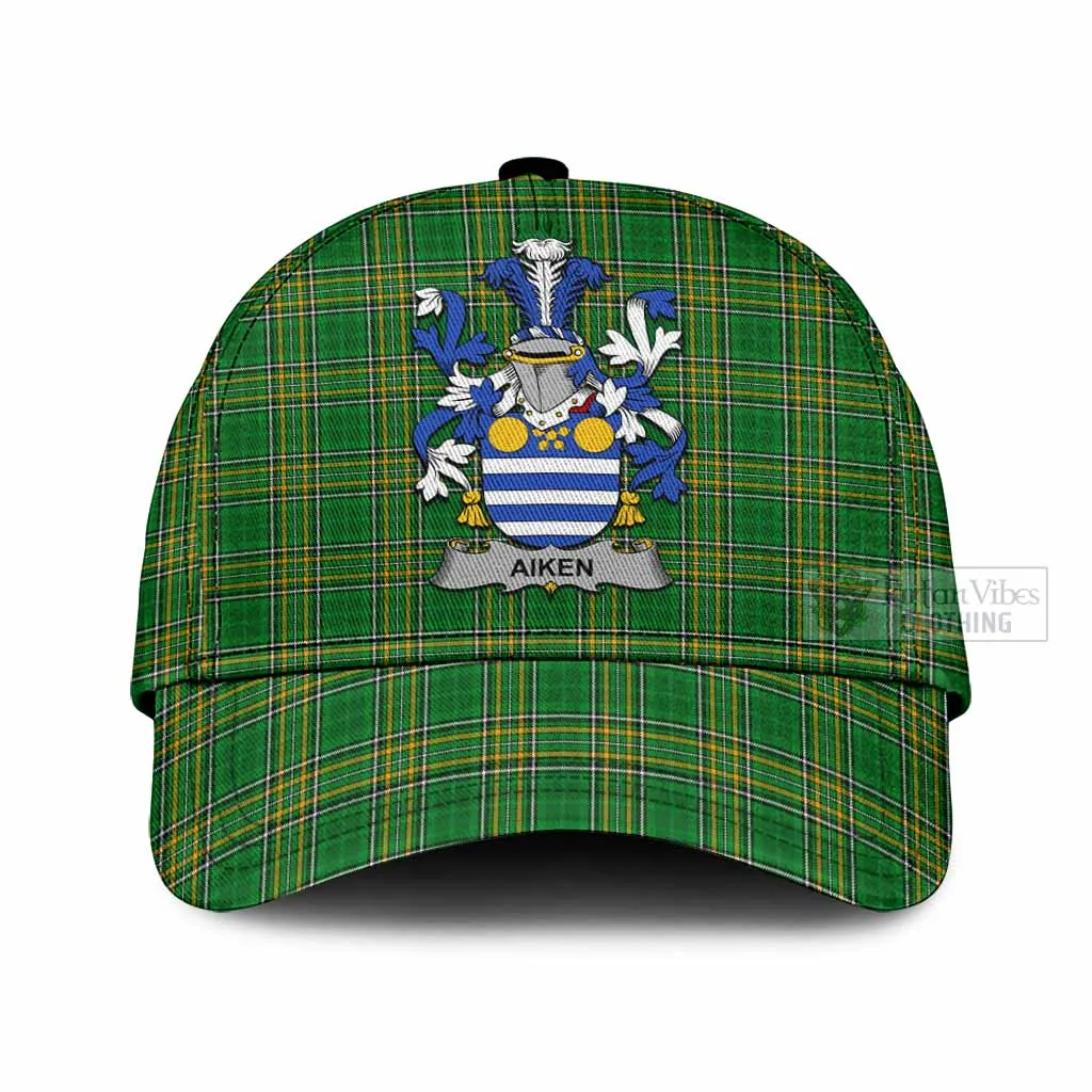 Aiken Irish Clan Tartan Classic Cap with Coat of Arms