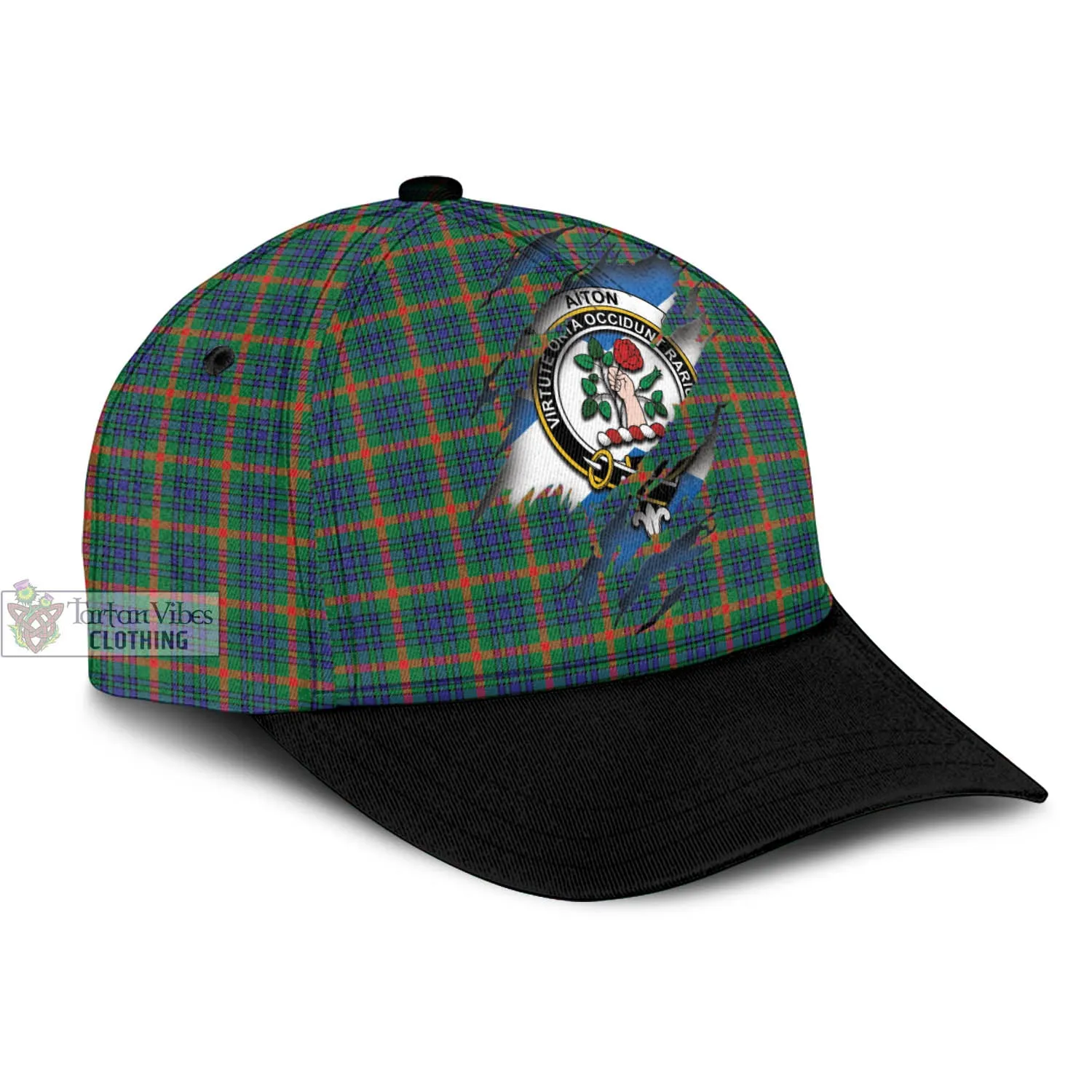 Aiton Tartan Classic Cap with Family Crest In Me Style