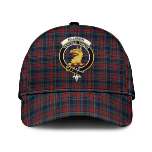 Allison Red Tartan Classic Cap with Family Crest