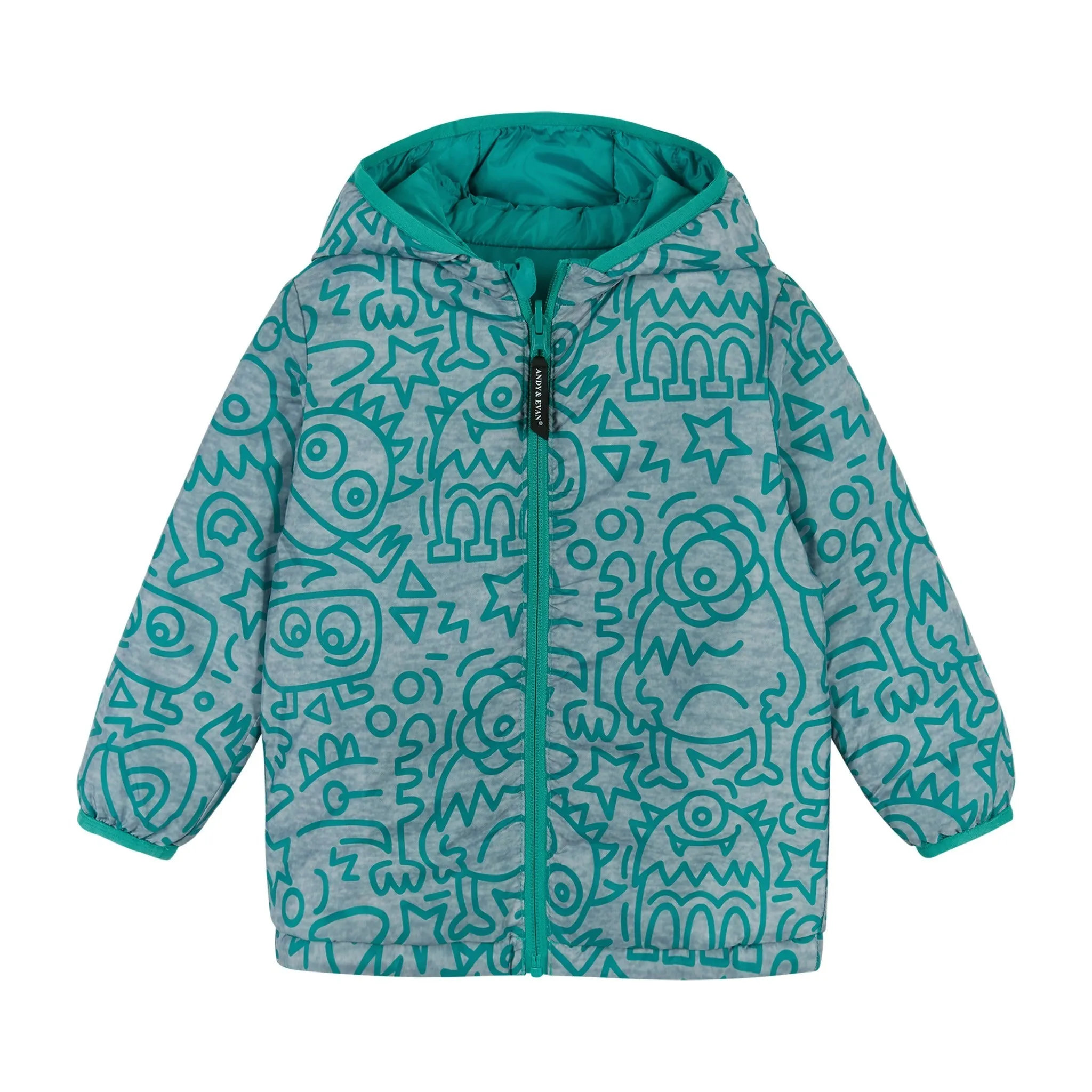 Aqua Monsters Reversible Puffer  | Aqua