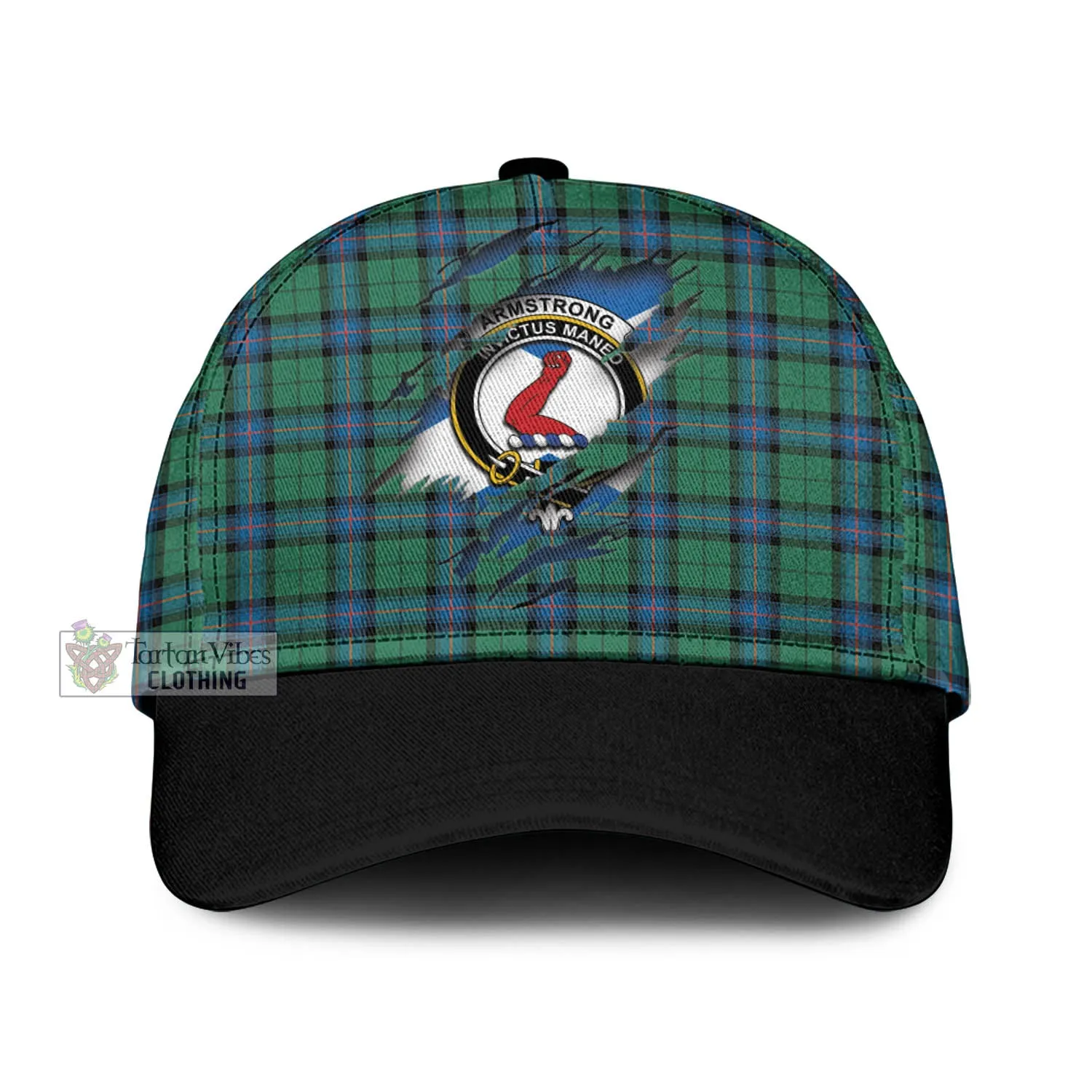 Armstrong Ancient Tartan Classic Cap with Family Crest In Me Style