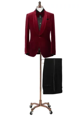 Armstrong Burgundy Shawl Collar Two-Piece New Collection Groom's Suit