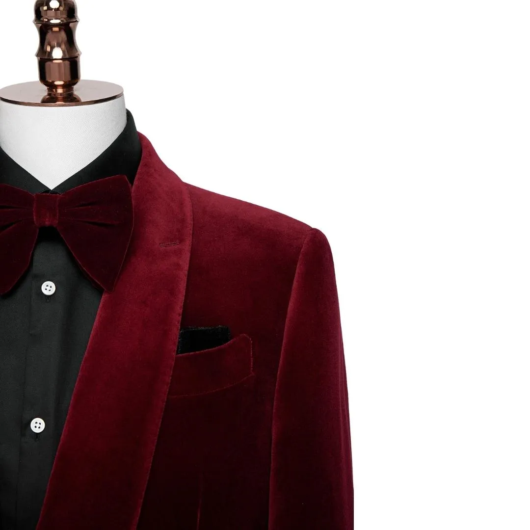 Armstrong Burgundy Shawl Collar Two-Piece New Collection Groom's Suit