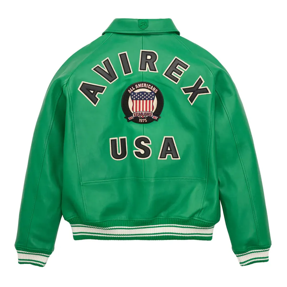 Avirex Icon Varsity Bomber Leather Jacket