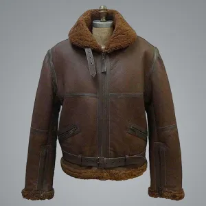 B3 Aviator RAF Shearling Bomber Jacket for Men