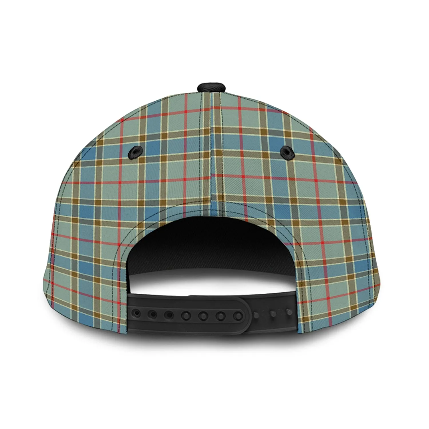 Balfour Blue Tartan Classic Cap with Family Crest