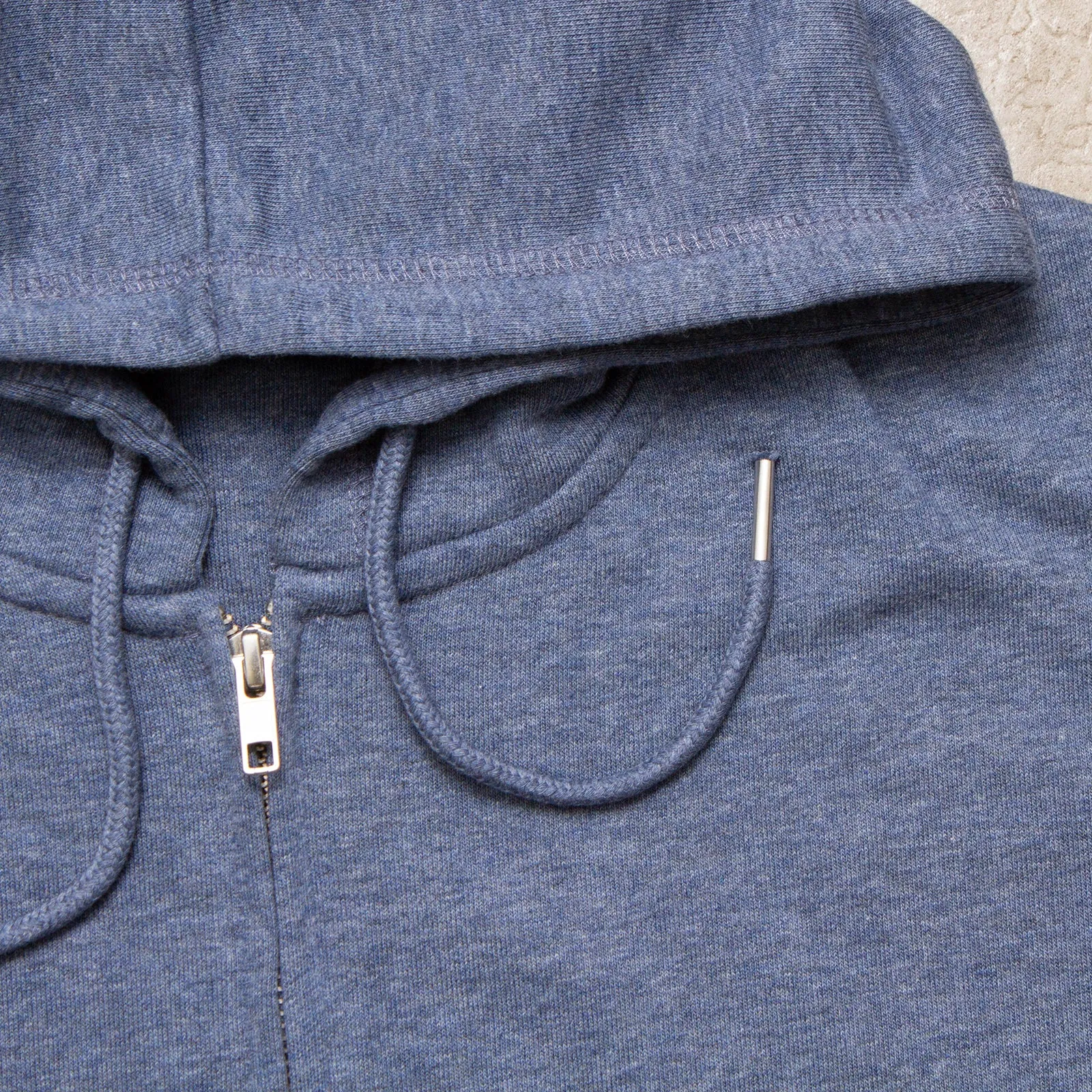 BB Smiley Crest - Zipped Hood - Blue