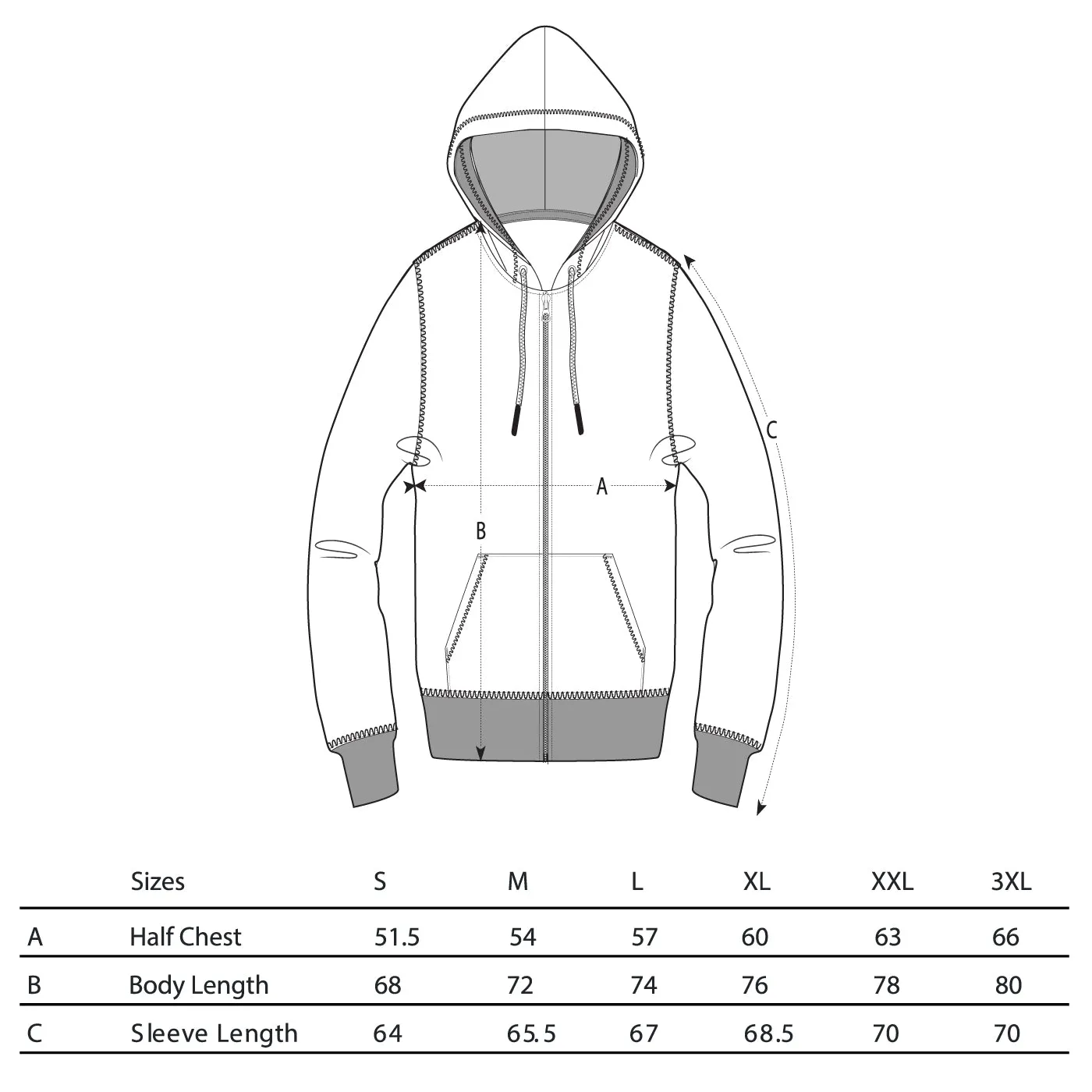 BB Smiley Crest - Zipped Hood - Blue