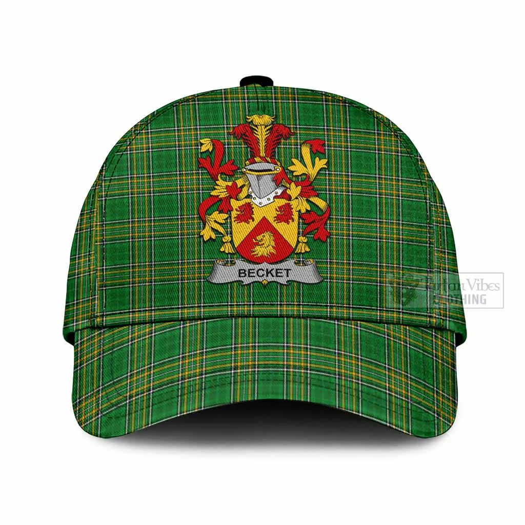 Becket Irish Clan Tartan Classic Cap with Coat of Arms