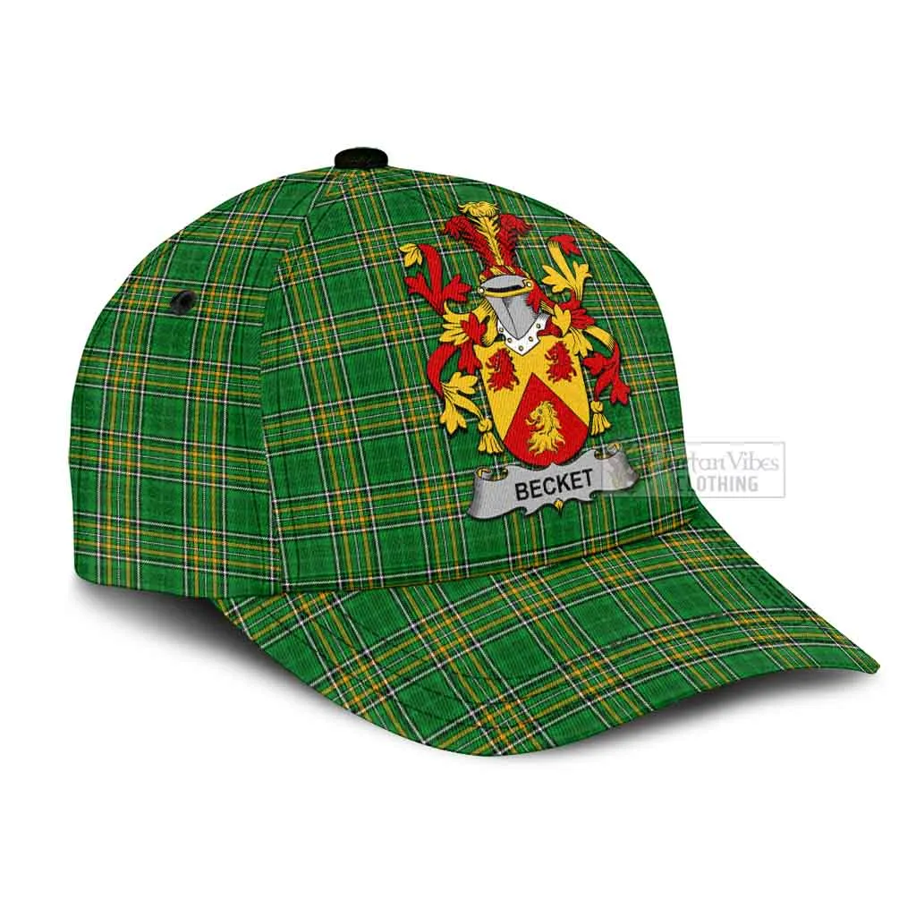 Becket Irish Clan Tartan Classic Cap with Coat of Arms