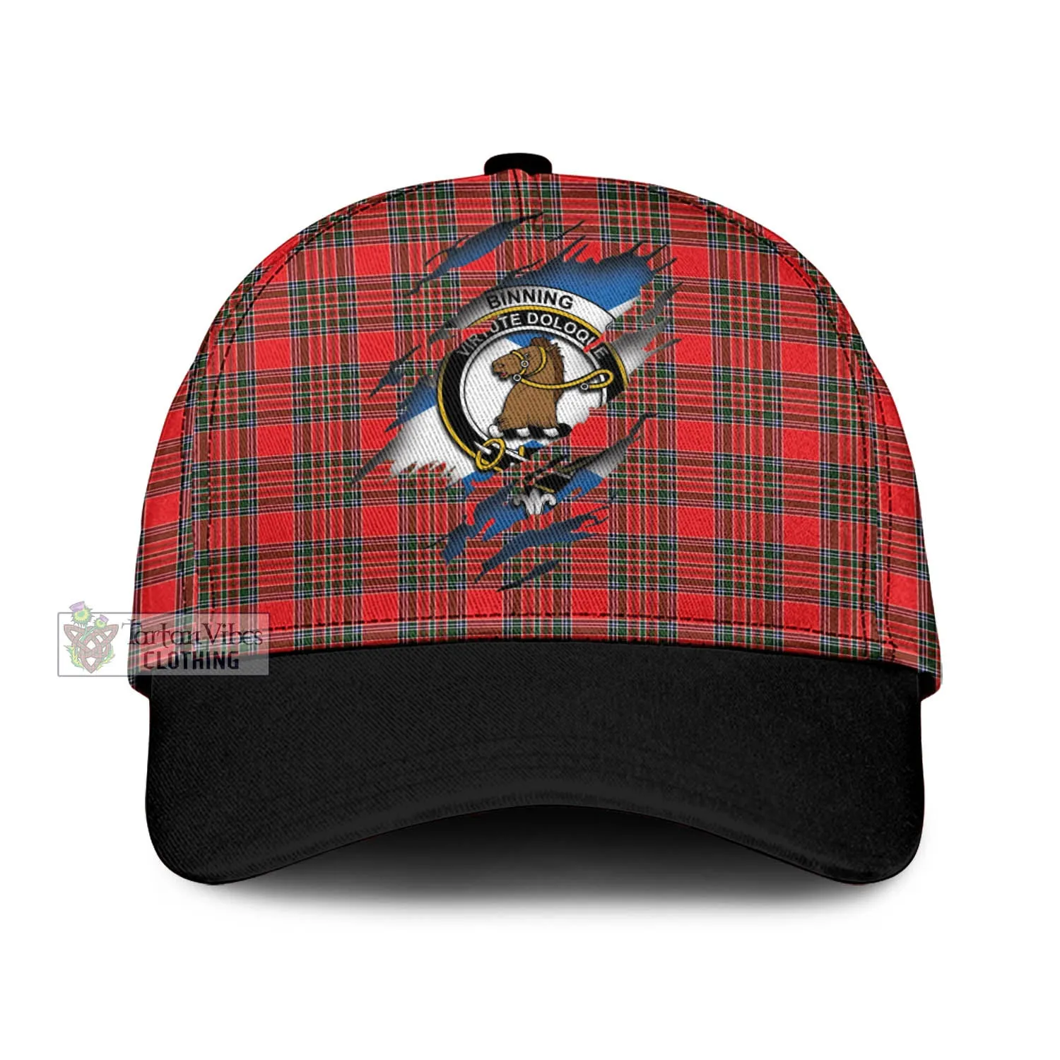 Binning Tartan Classic Cap with Family Crest In Me Style