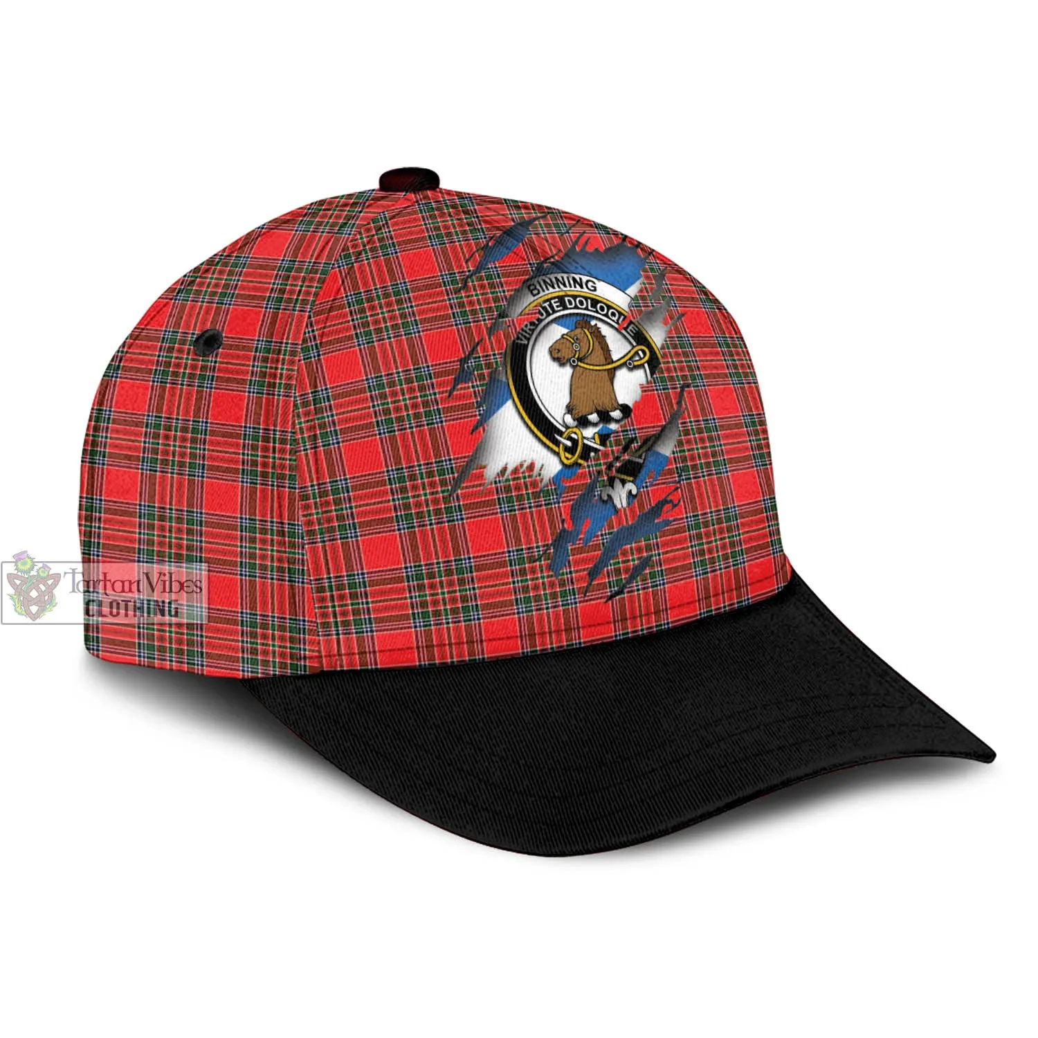 Binning Tartan Classic Cap with Family Crest In Me Style