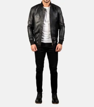 black jacket mens real leather