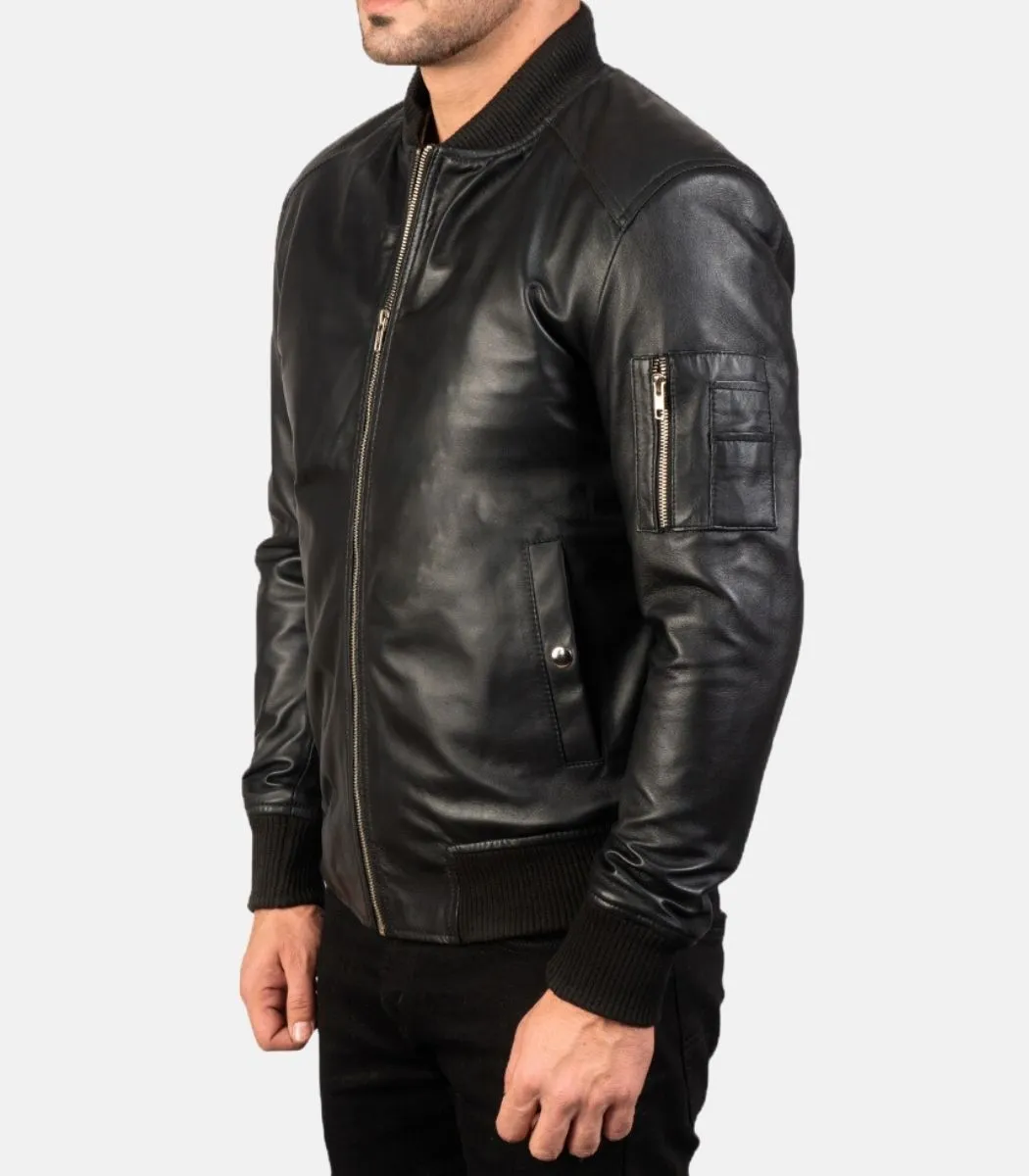 black jacket mens real leather