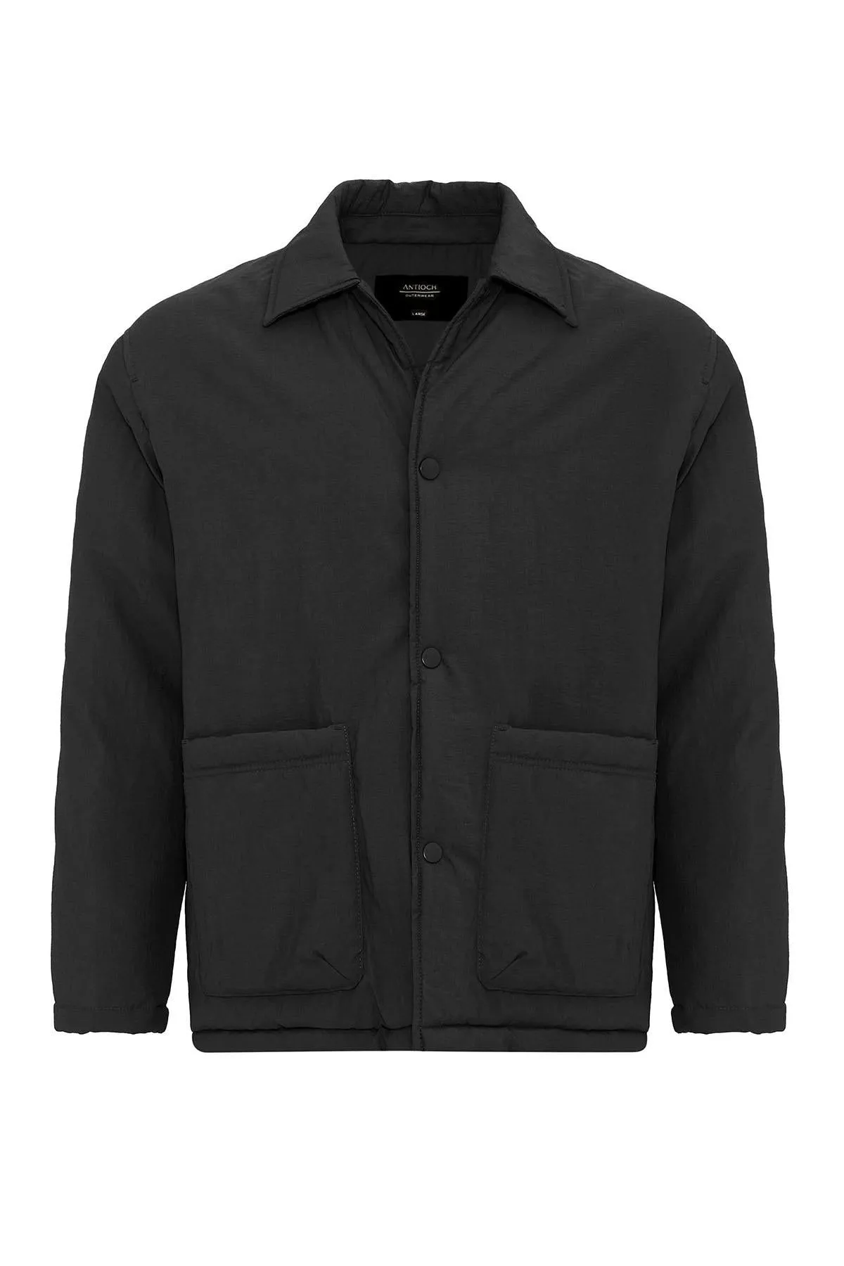 Black Lightly Padded Men's Jacket with Cargo Pockets - Wessi