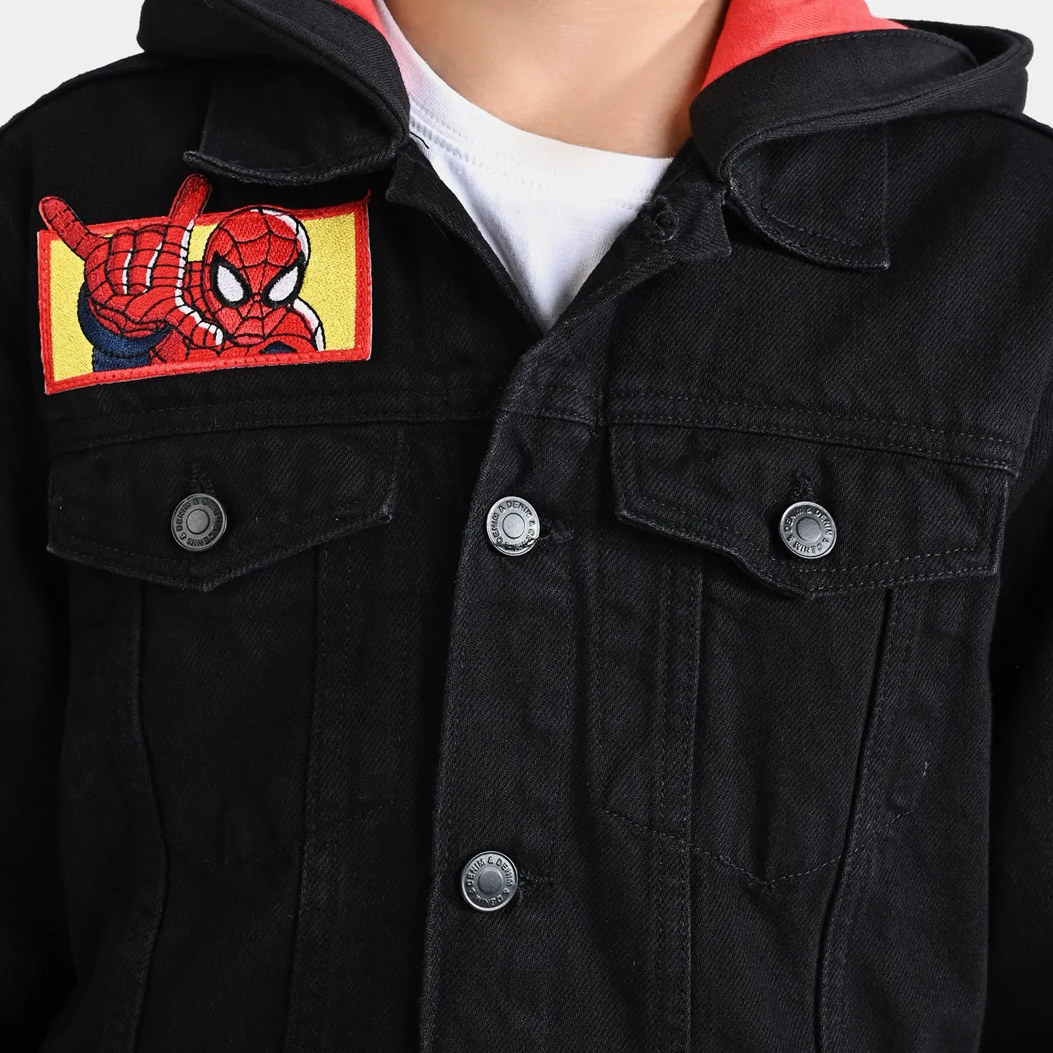 Boys Denim rigid Woven Jacket-BLACK