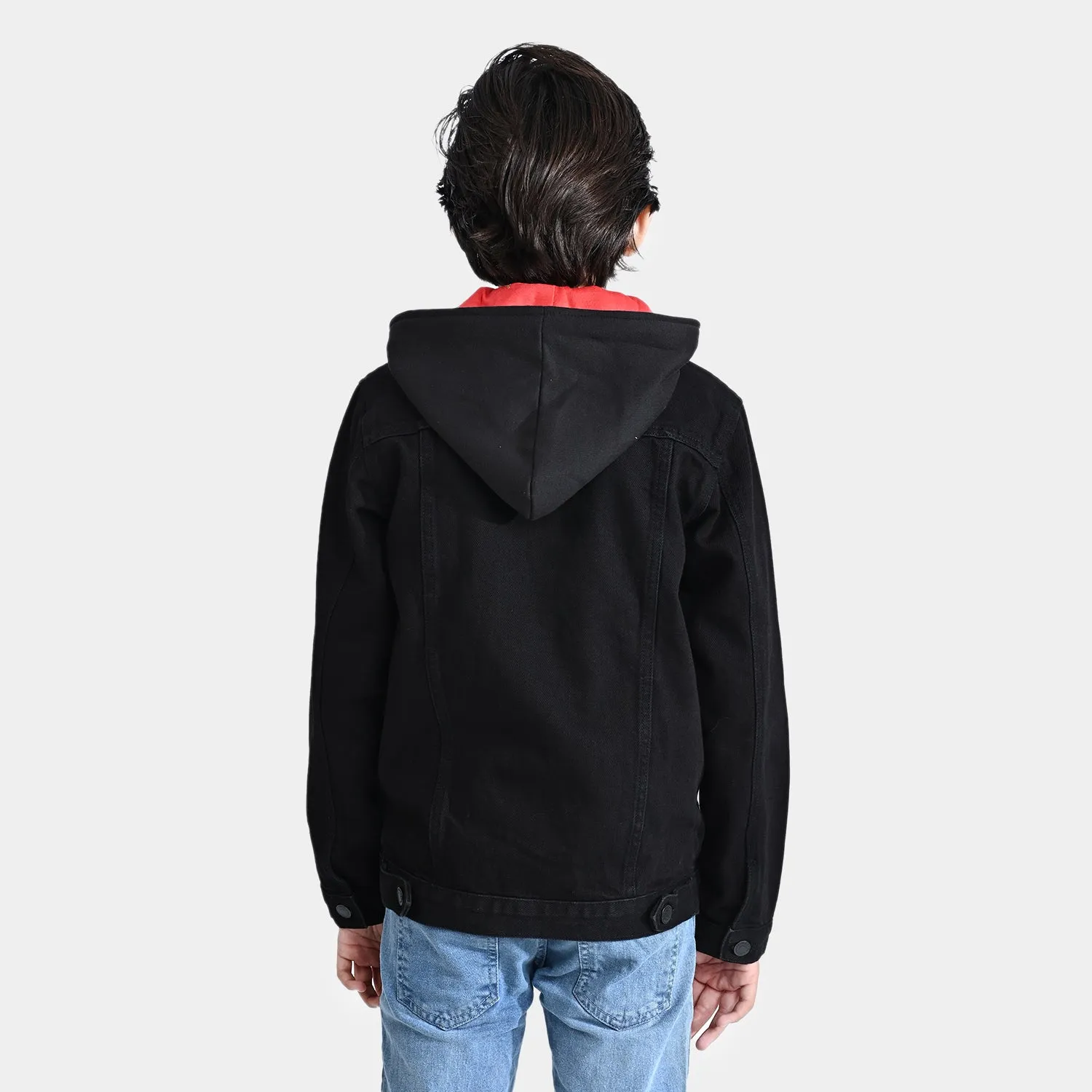 Boys Denim rigid Woven Jacket-BLACK