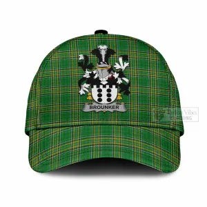 Brounker Irish Clan Tartan Classic Cap with Coat of Arms