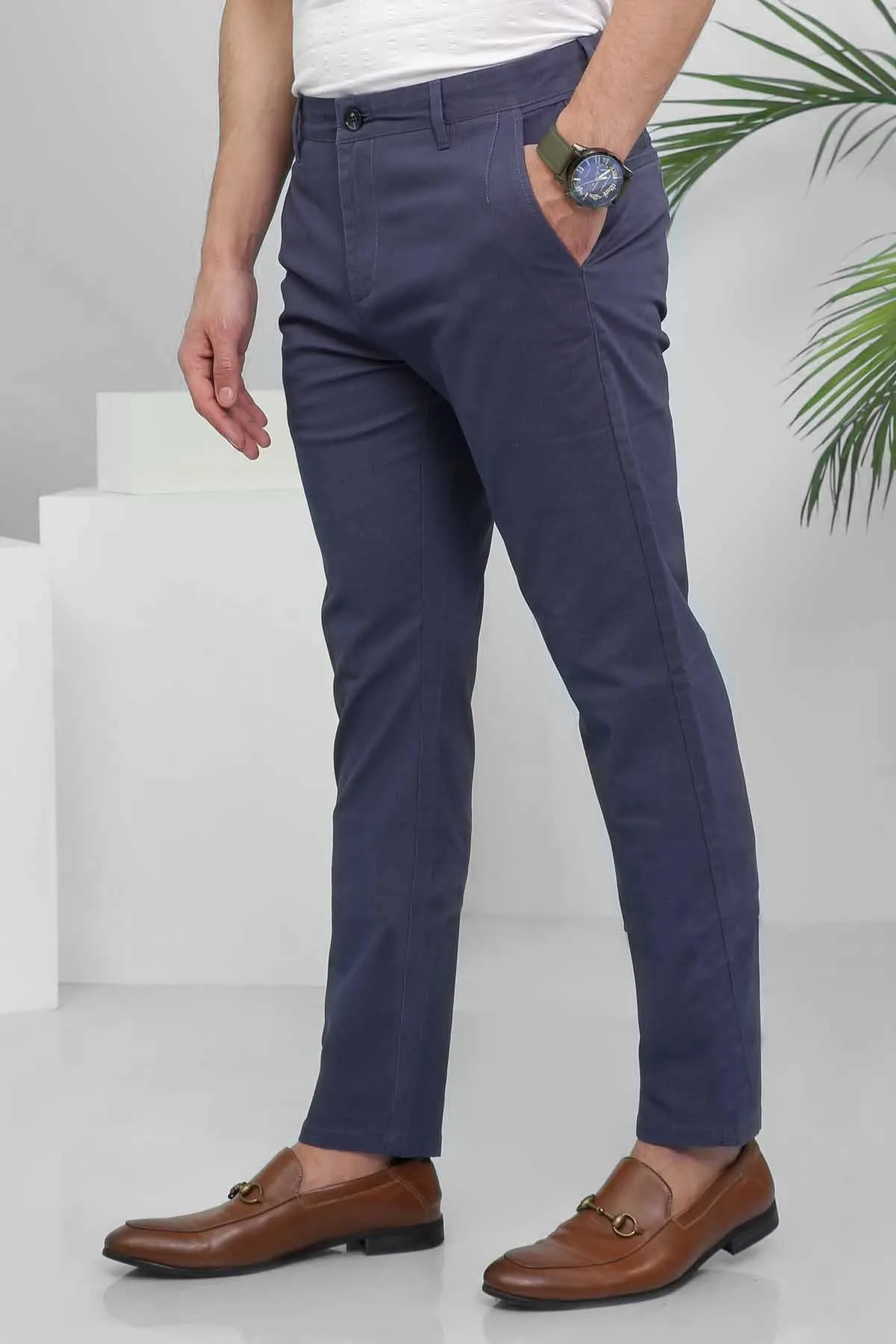 CASUAL PANT SLIM FIT NAVY BLUE