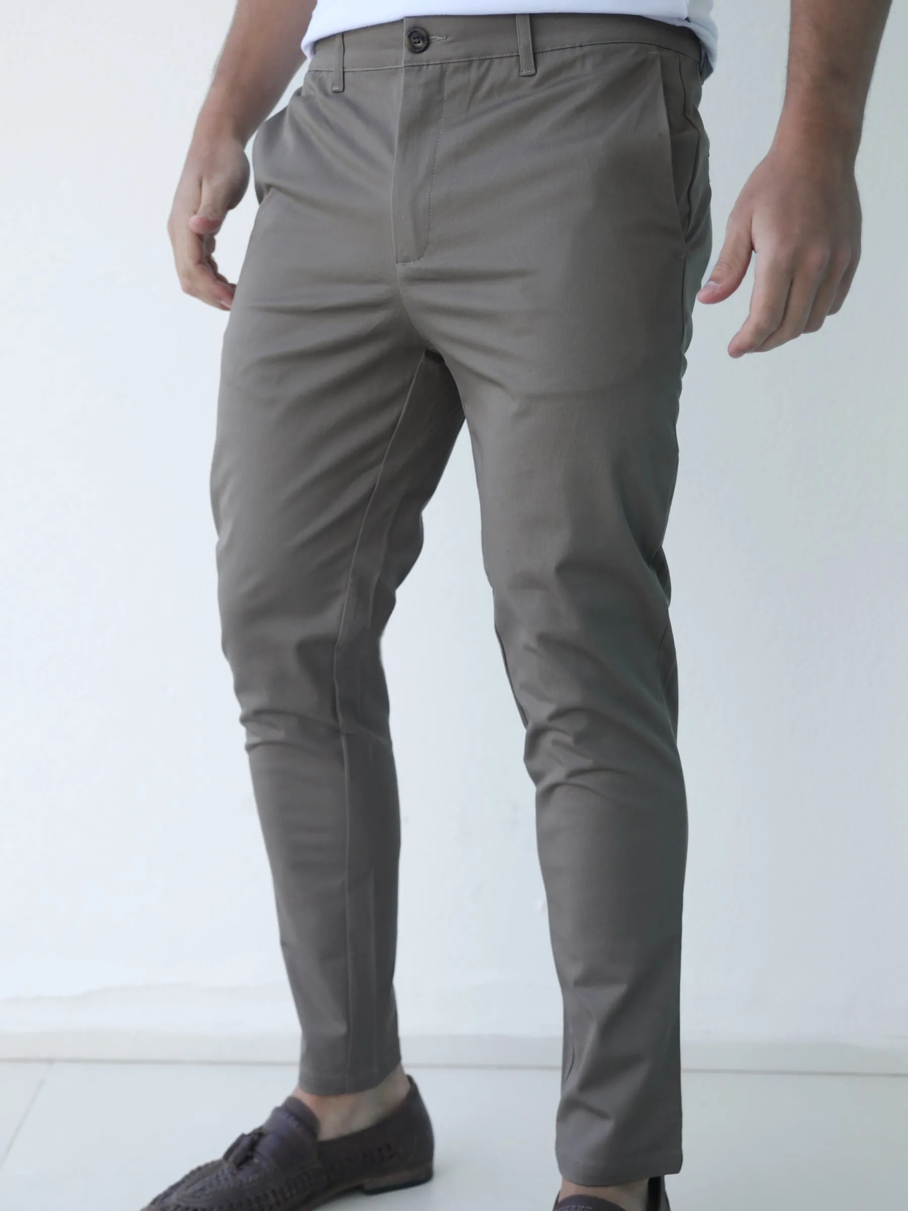 Cavill Slim Fit Tailored Chinos - Khaki Green