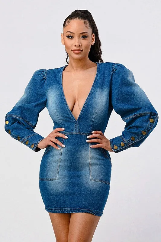 Chic Moment- Denim Mini Dress