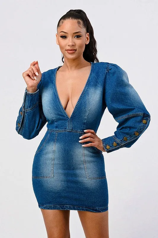 Chic Moment- Denim Mini Dress