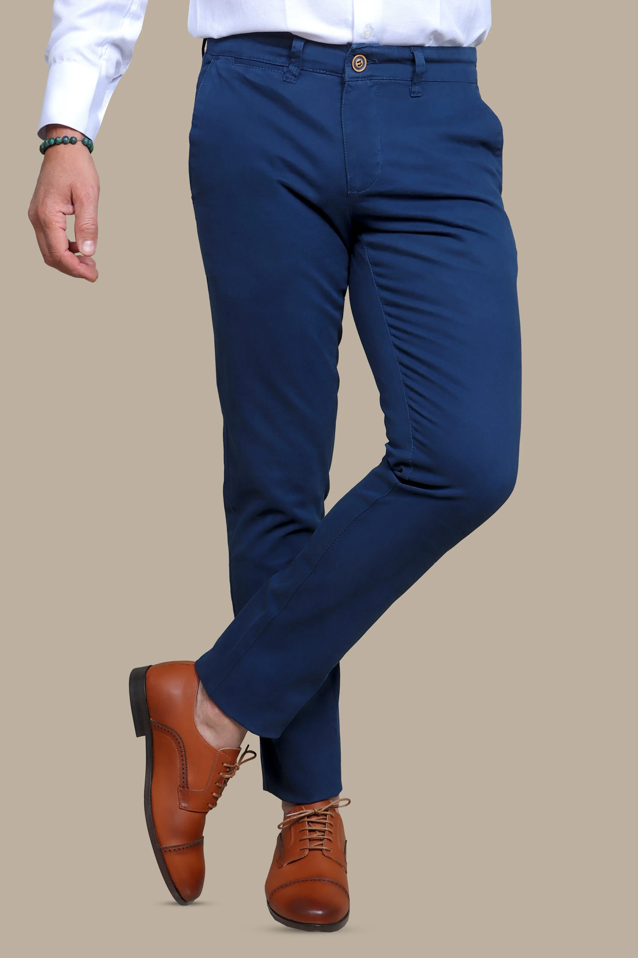 Chino Plain Slim Fit in Light Navy