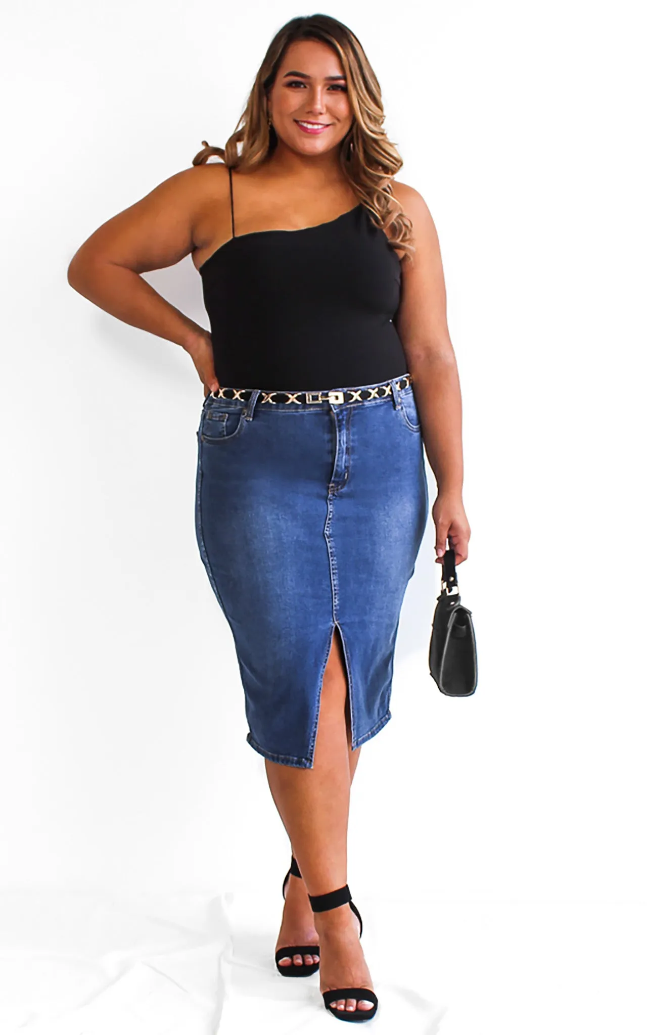 Christina Denim Skirt- Dark Blue