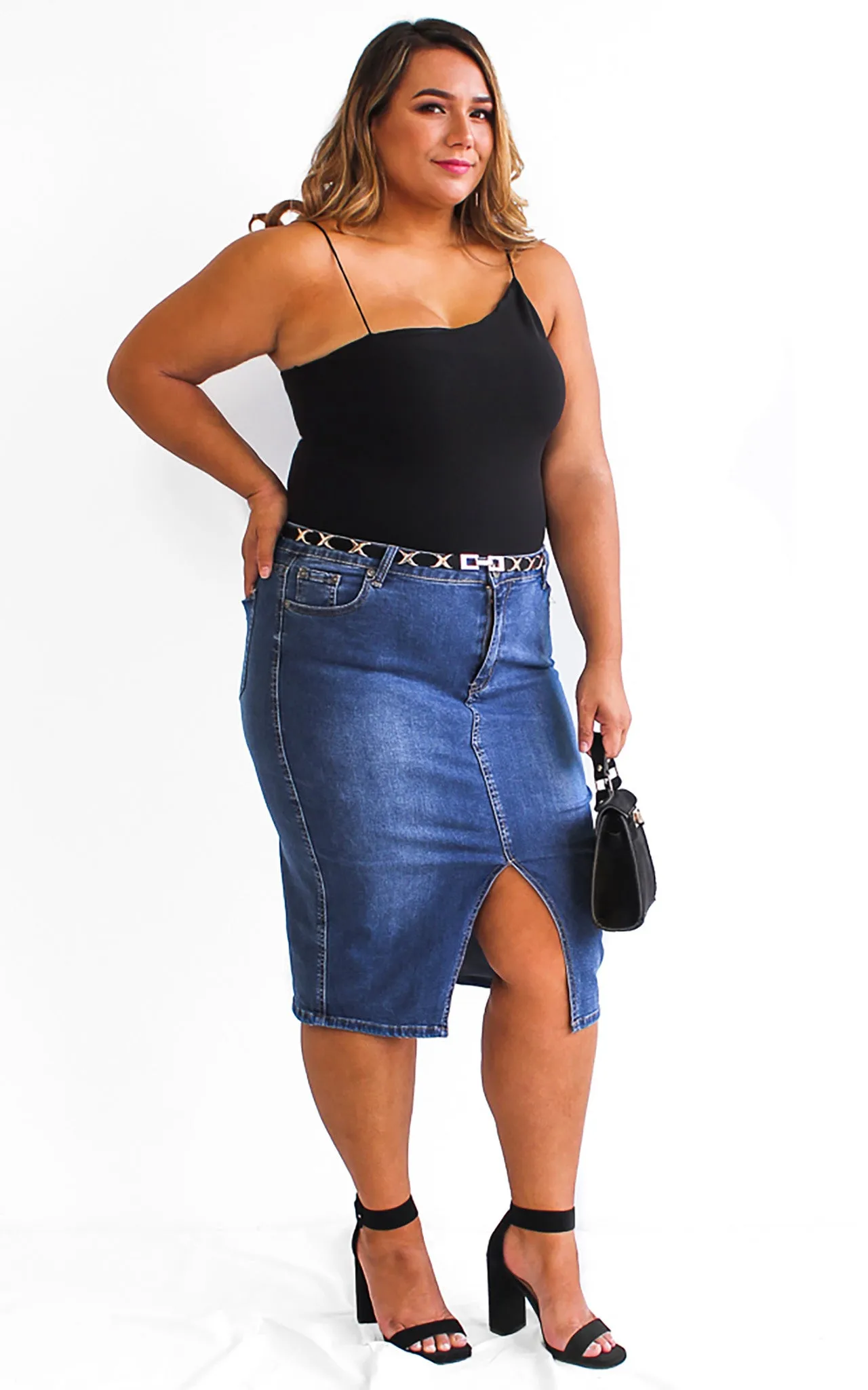 Christina Denim Skirt- Dark Blue