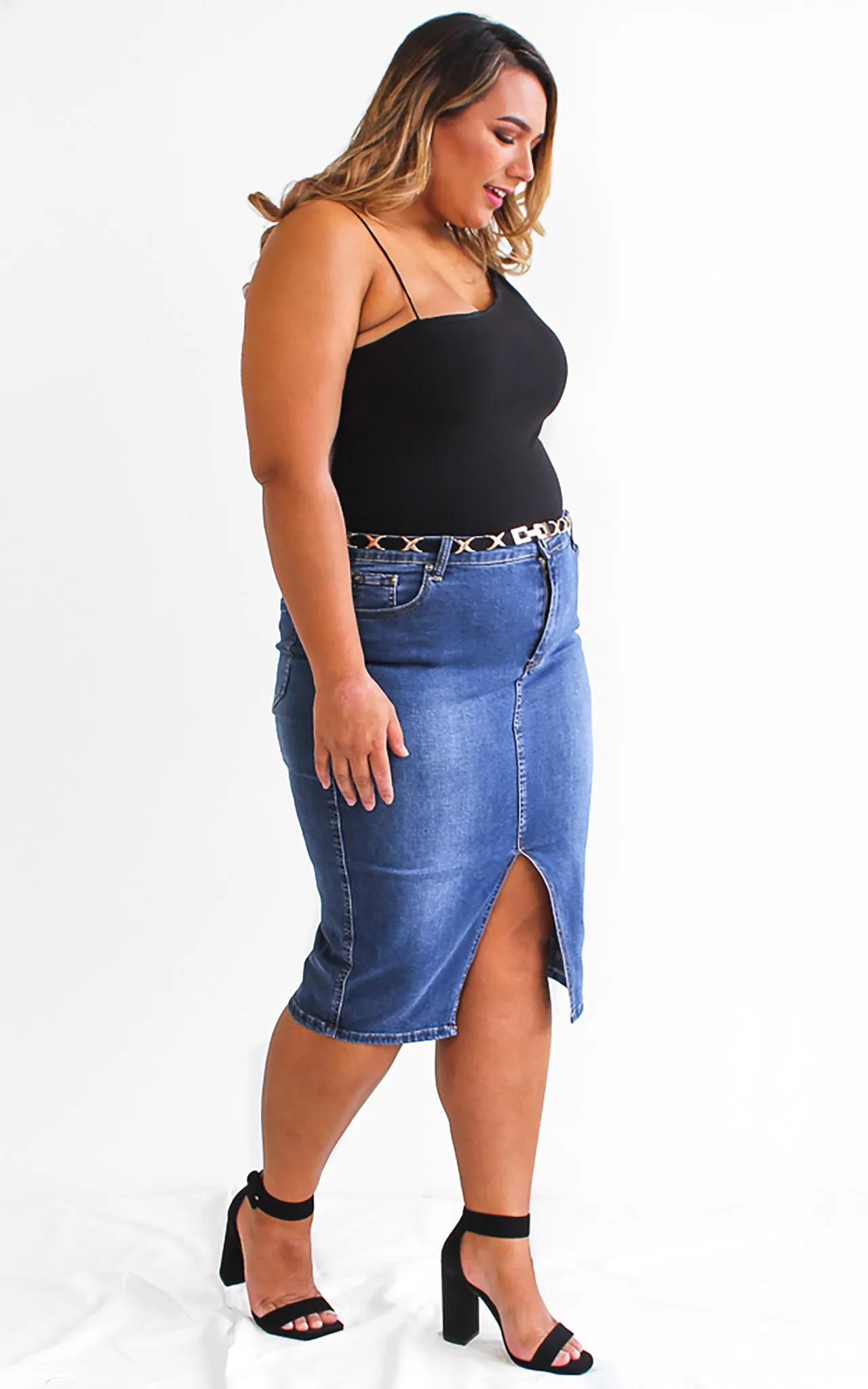 Christina Denim Skirt- Dark Blue