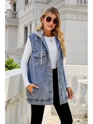 Classic Hooded Denim Vest