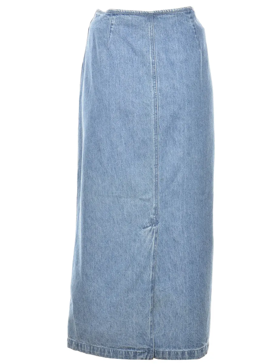 Classic Light Denim 1990s Skirt - L