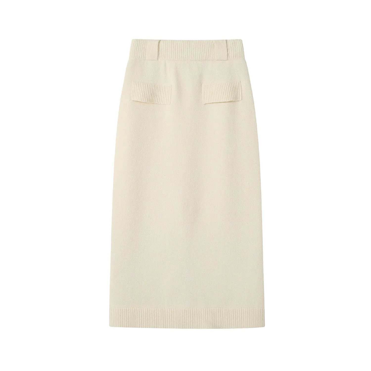 Cream Knit Maxi Skirt