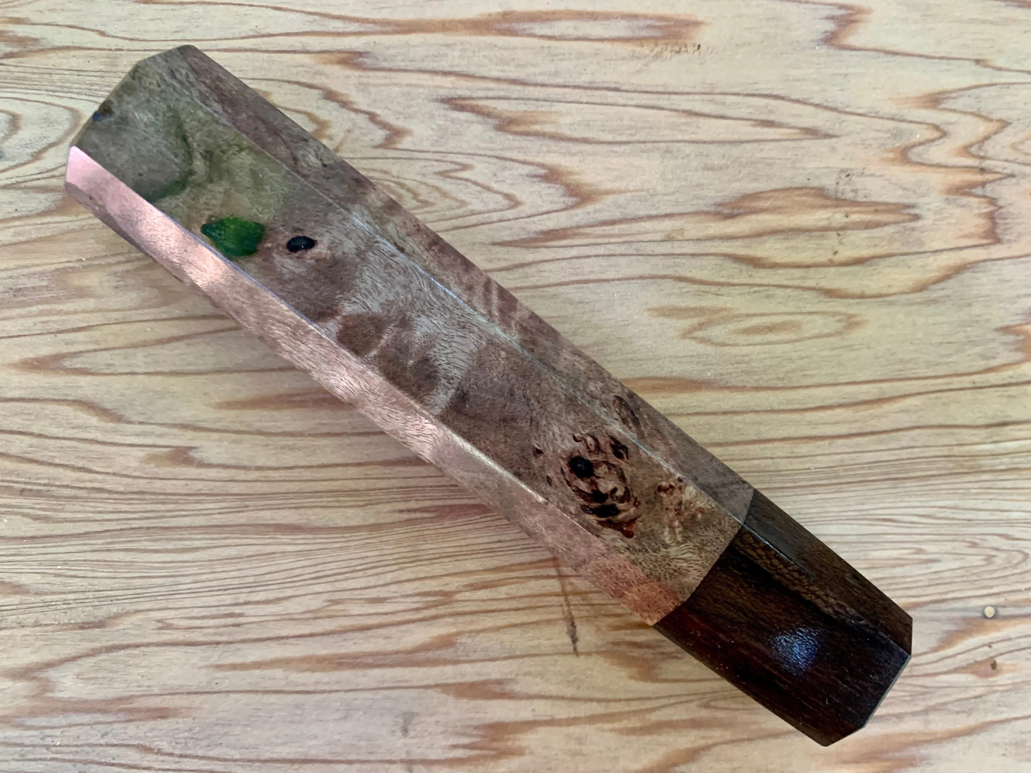 Custom Japanese Knife handle (wa handle) - Ebony Burl