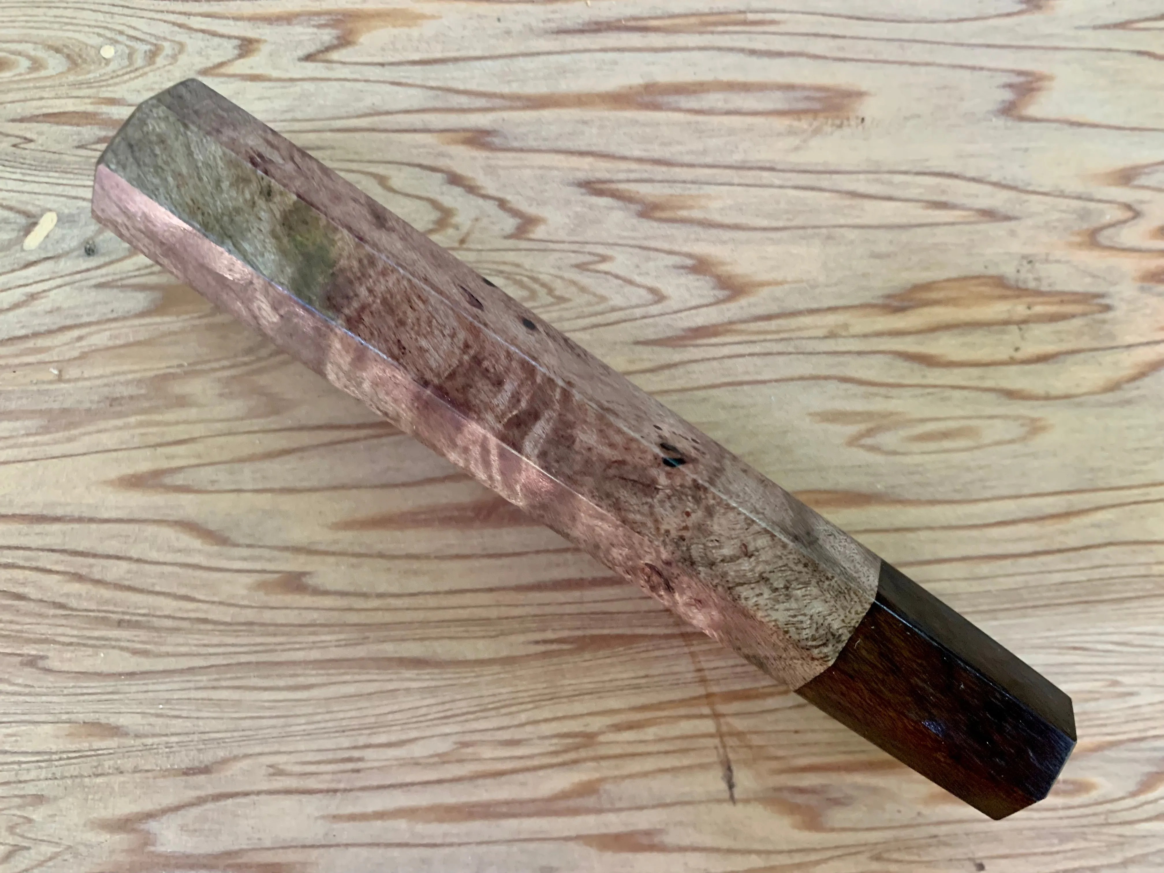 Custom Japanese Knife handle (wa handle) - Ebony Burl