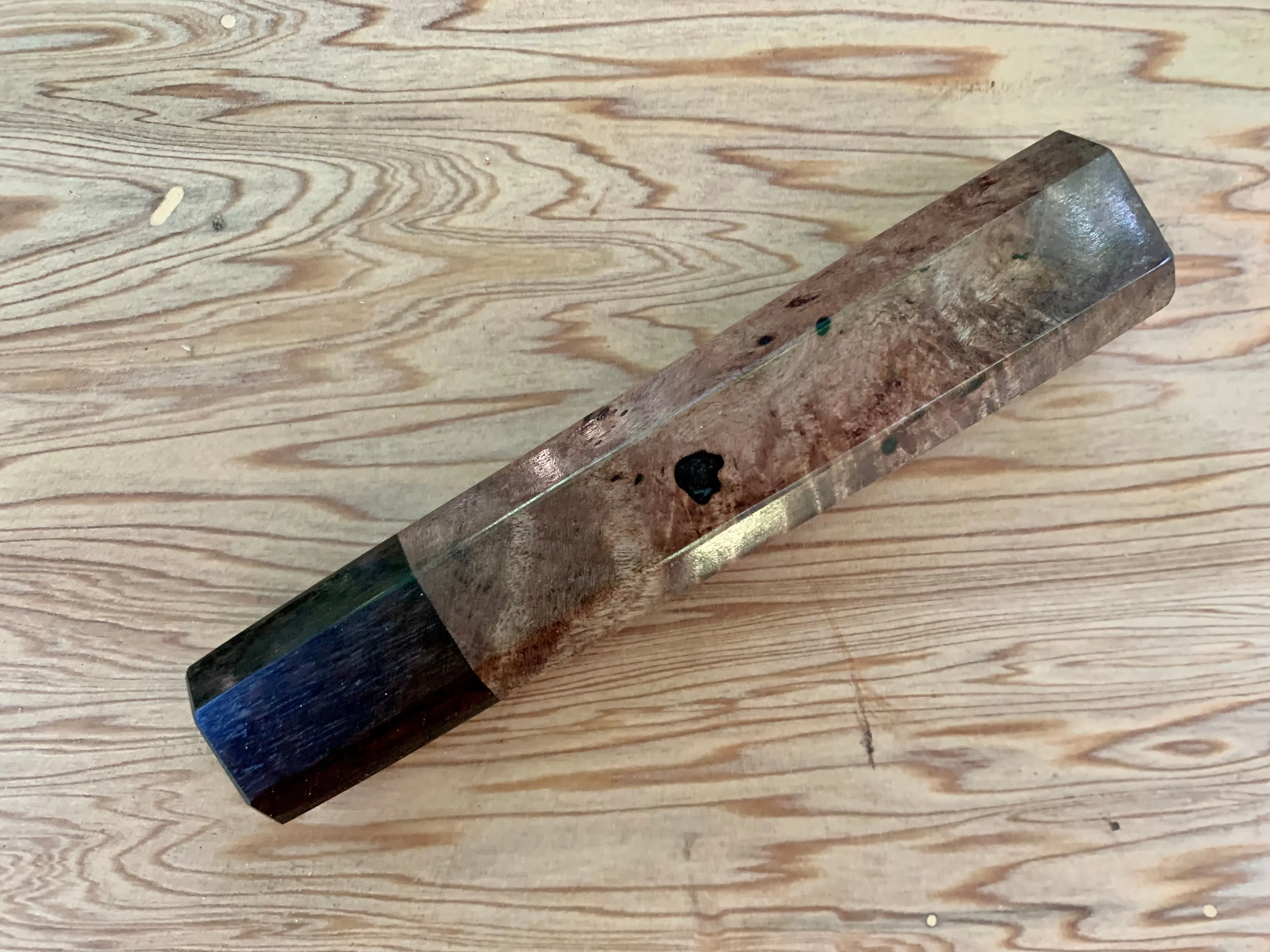 Custom Japanese Knife handle (wa handle) - Ebony Burl