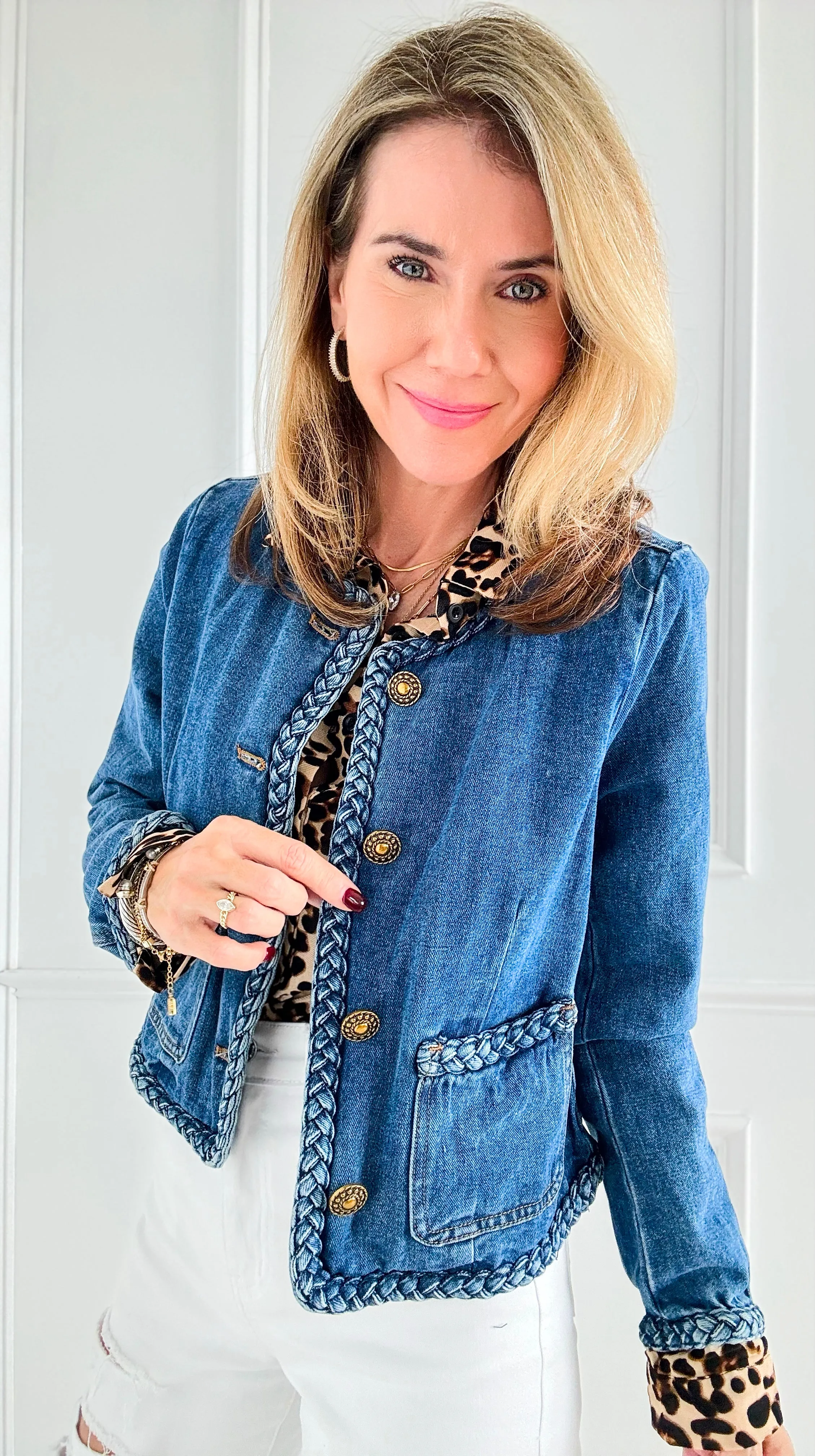 Denim Chic Braided Jacket