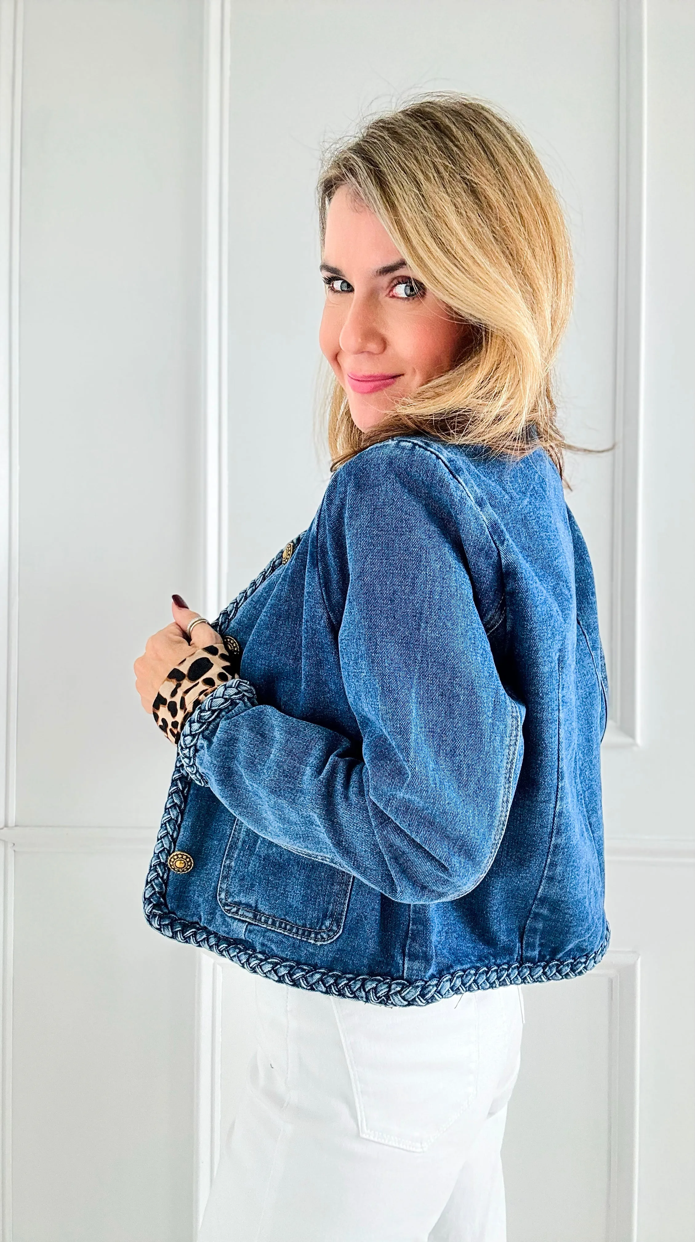 Denim Chic Braided Jacket