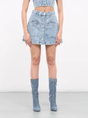 Denim Mini Skirt (A0105-3236-1295-FANTASY-BLUE)