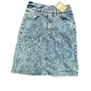 Distressed Mineral Washed Jean Skirt