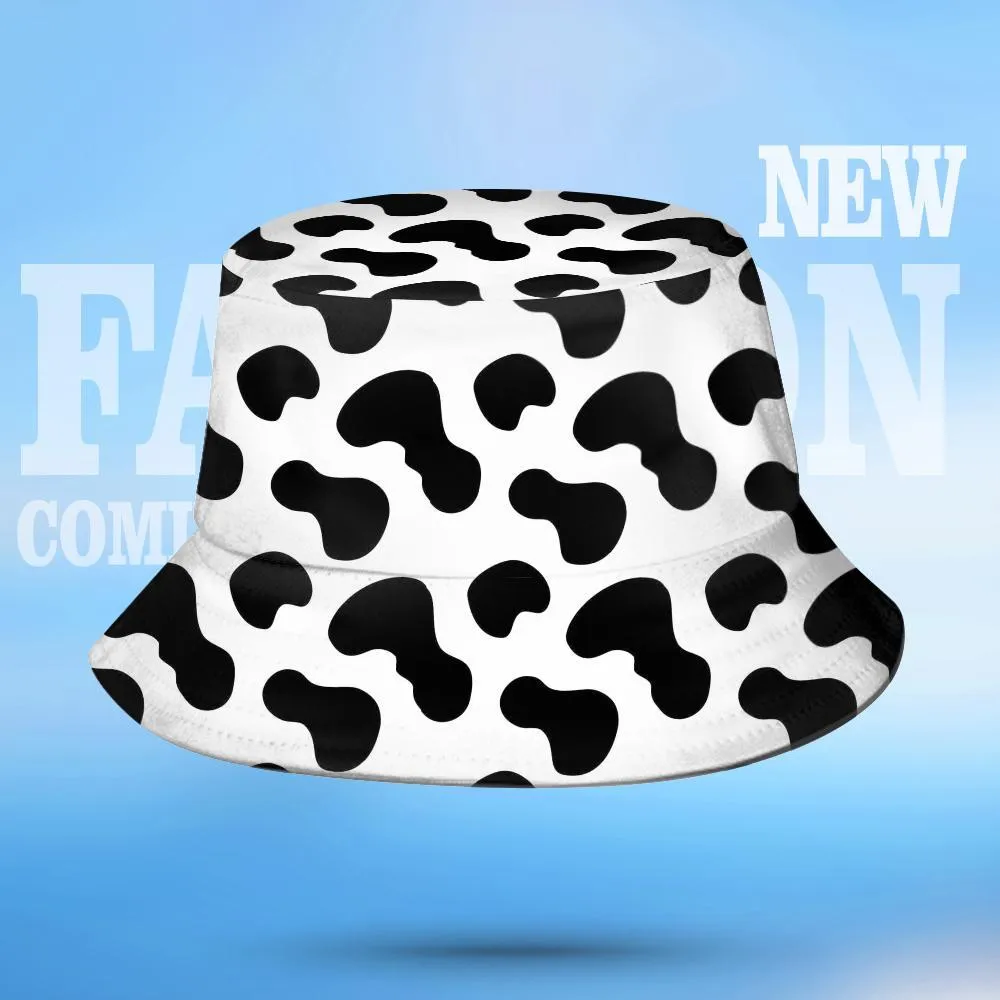 Double-Side-Wear Summer Bucket Hat Funny Bucket Hats Unisex Print Beach Sun Cap Reversible Avocado White