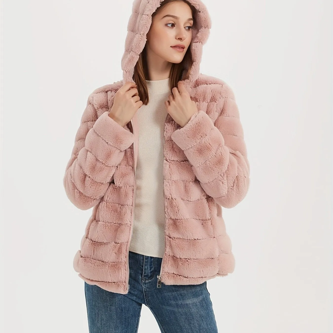 Elise | Stylish solid color teddy coat