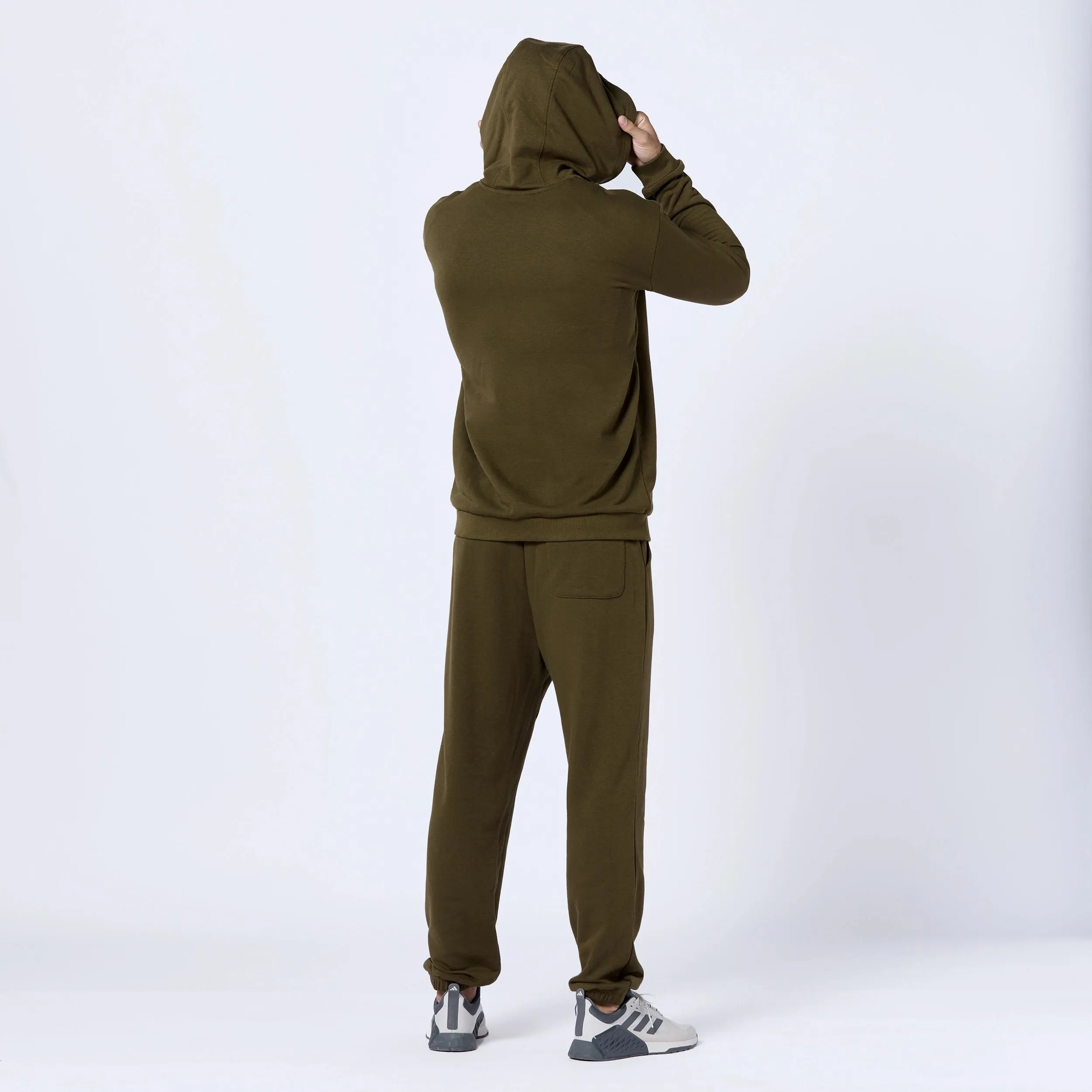 Essential Zipped Hoodie - Dark Olive