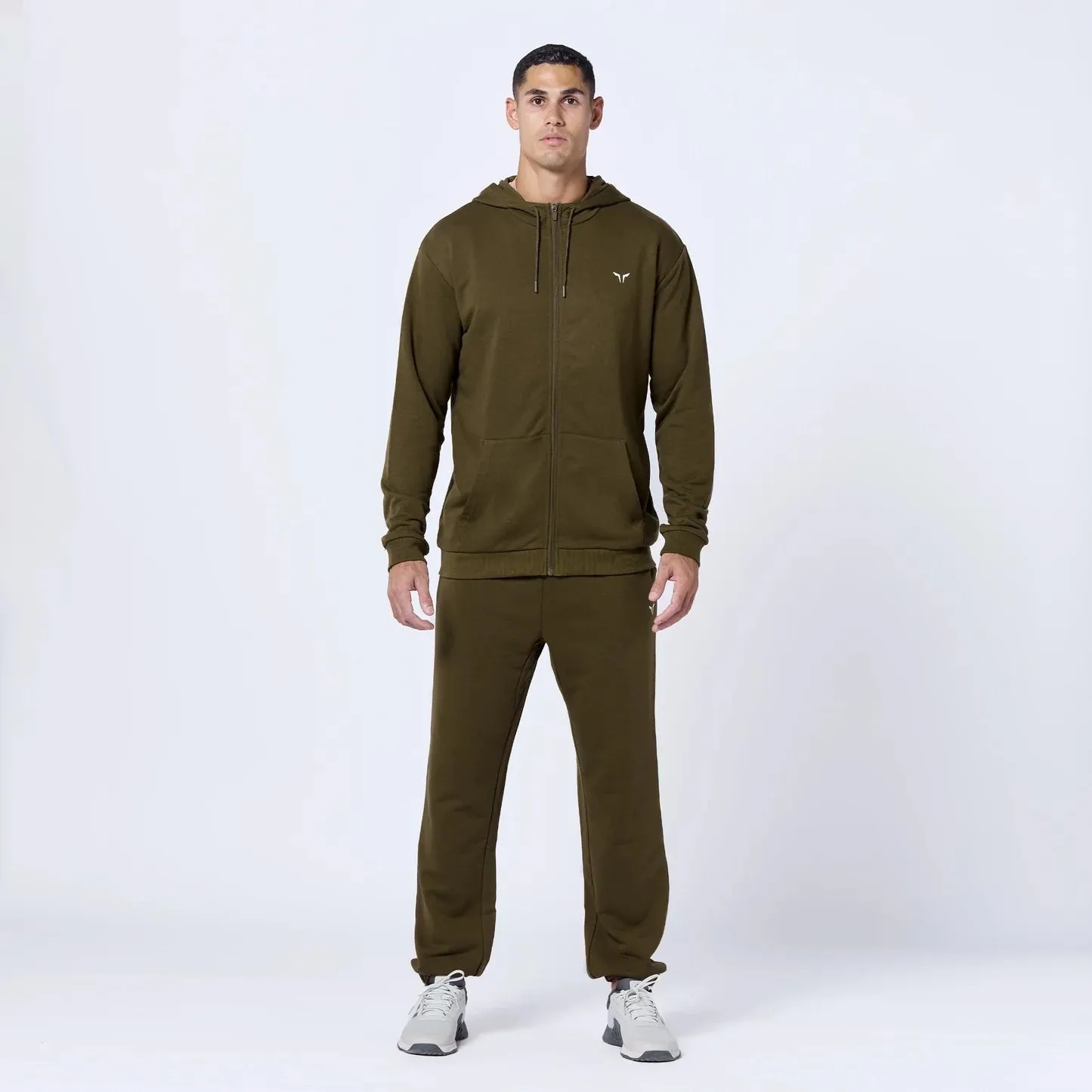 Essential Zipped Hoodie - Dark Olive