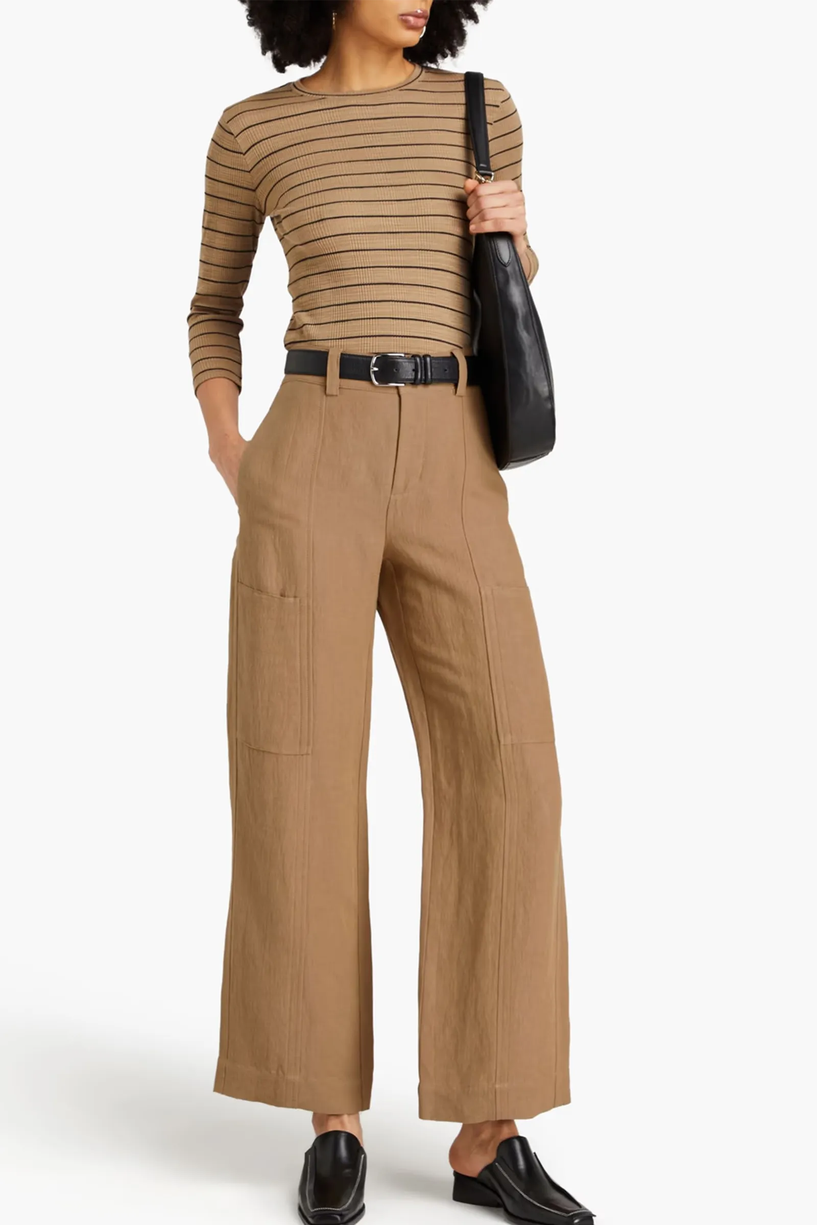 Faille Wide-Leg Pants