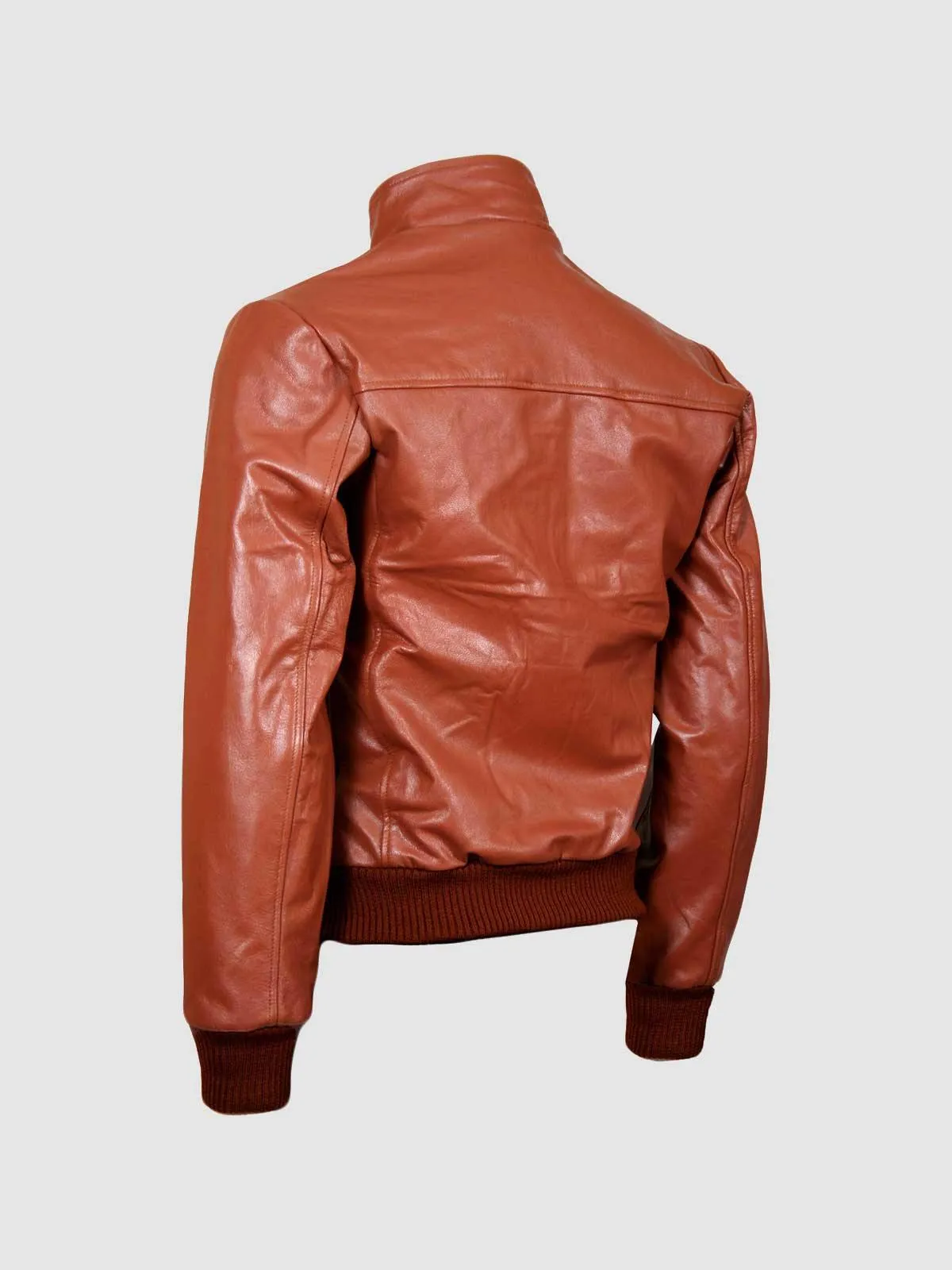 Fashion Centric Tan Brown Leather Jacket for Men